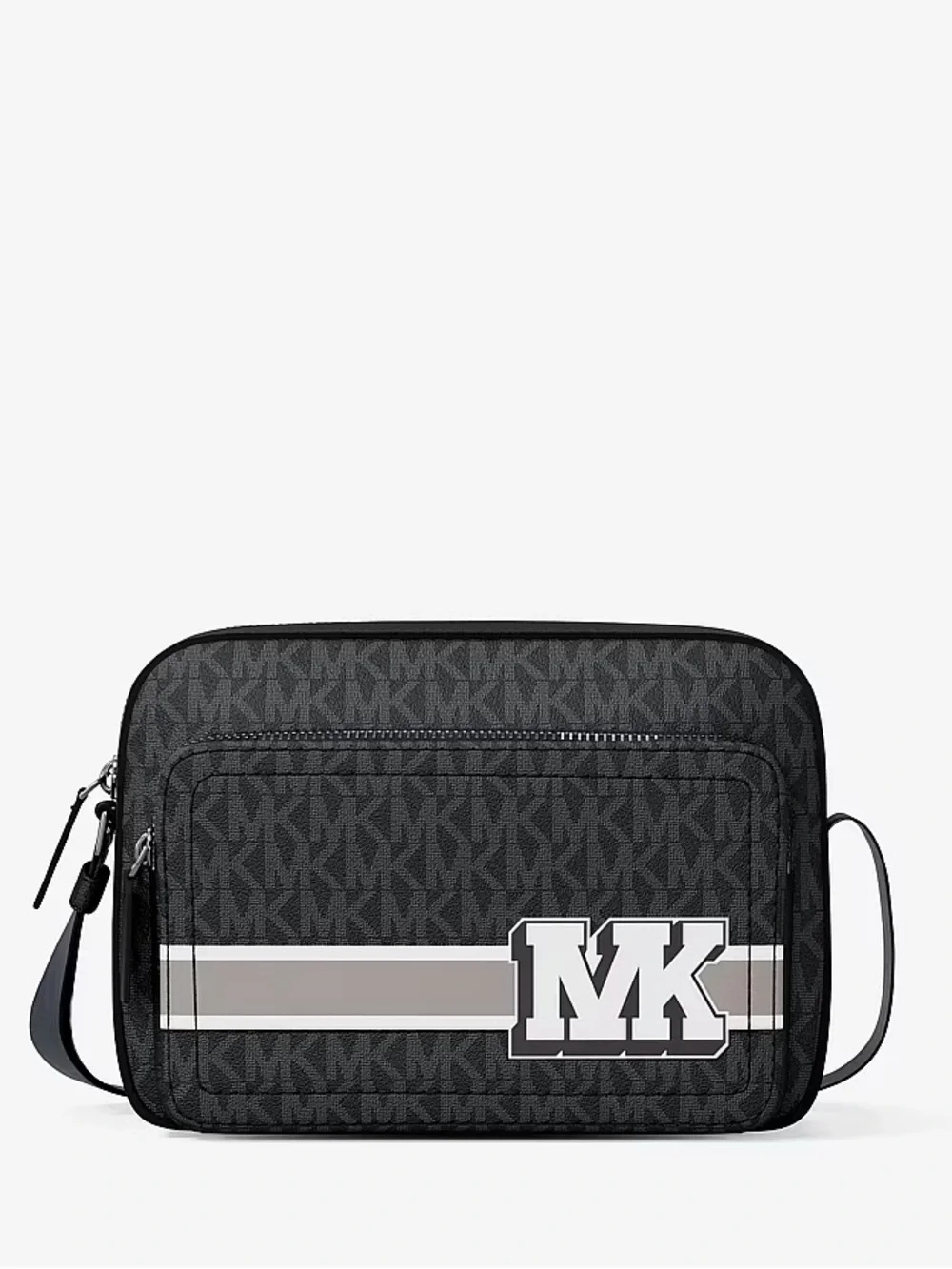 Michael Kors White and Black MK Logo Men’s Crossbody and Wallet Set